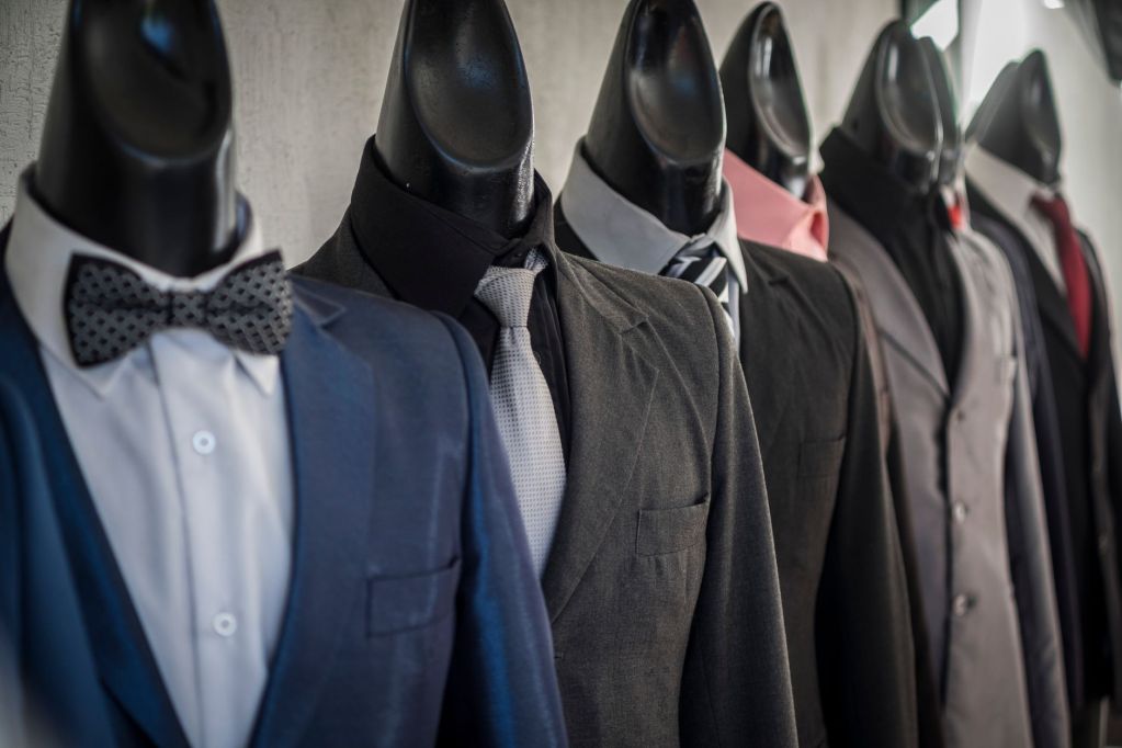 mannequins wearing suits